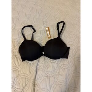 SKIMS Ultimate Push Up Plunge‎ Bra Onyx Black 32D NWT Underwire